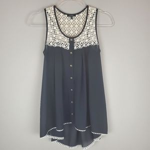 Monteau Anthropologie Black and Knit Tank Top